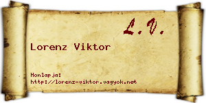 Lorenz Viktor névjegykártya